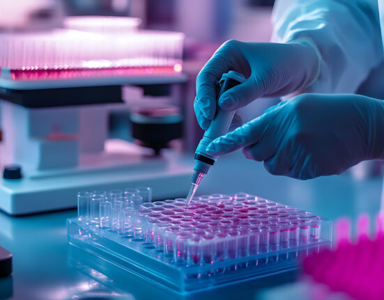 A geneticist developing gene editing techniques for disease prevention, lab with CRISPR tools, petri dishes