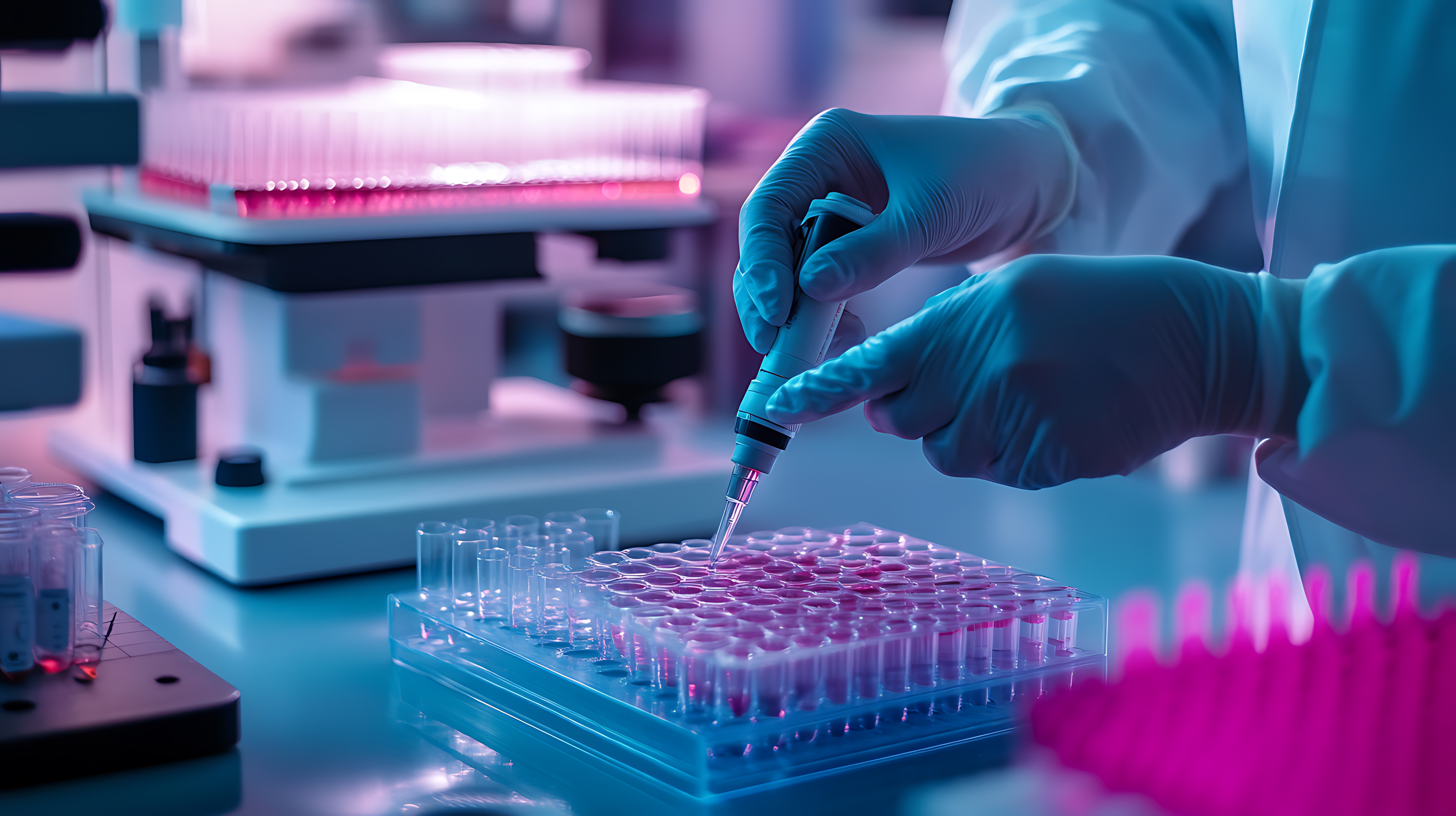 A geneticist developing gene editing techniques for disease prevention, lab with CRISPR tools, petri dishes