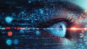 Cybernetic woman's face
