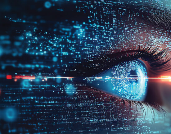 Cybernetic woman's face