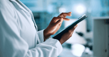 Doctor holding an ipad