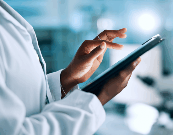 Doctor holding an ipad