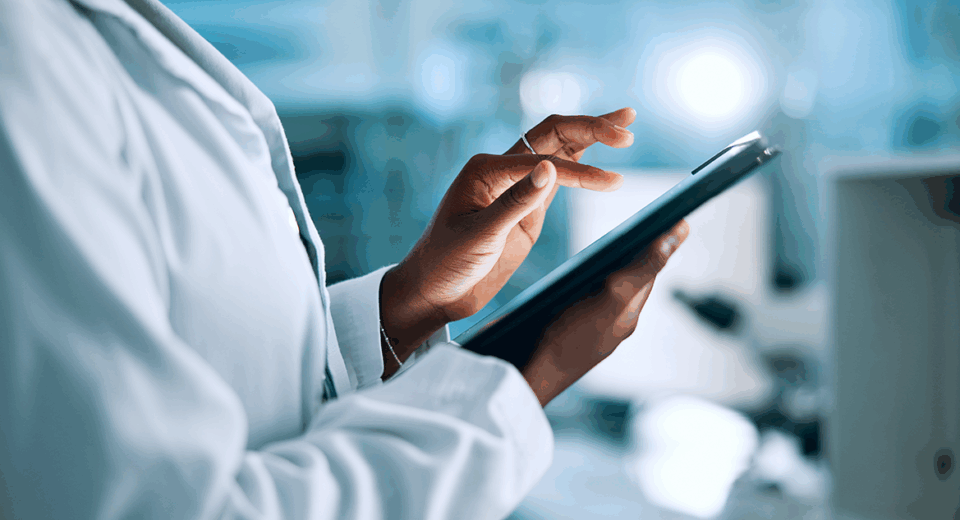 Doctor holding an ipad