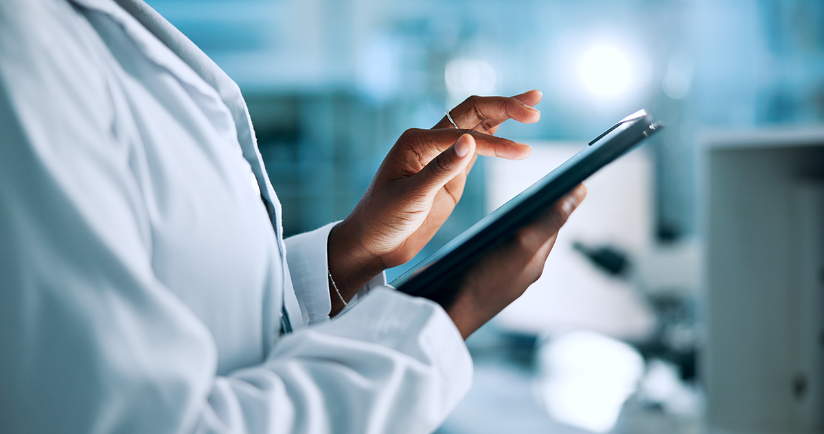Doctor holding an ipad
